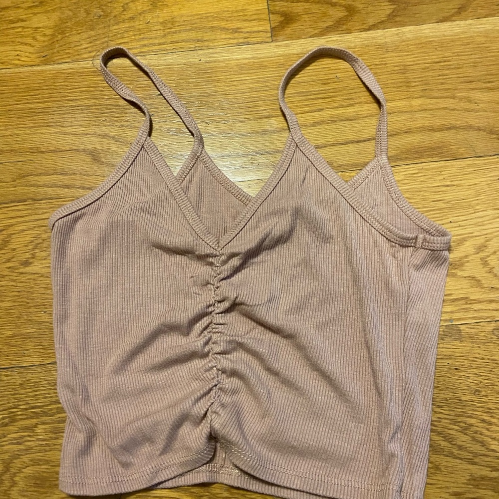 Full Tilt Tan Ruched Crop Camisole